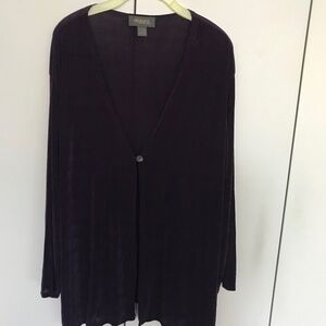 Women's Evening Jacket with Long Sleeves (Size 22/24) (Color: Dark Purple)